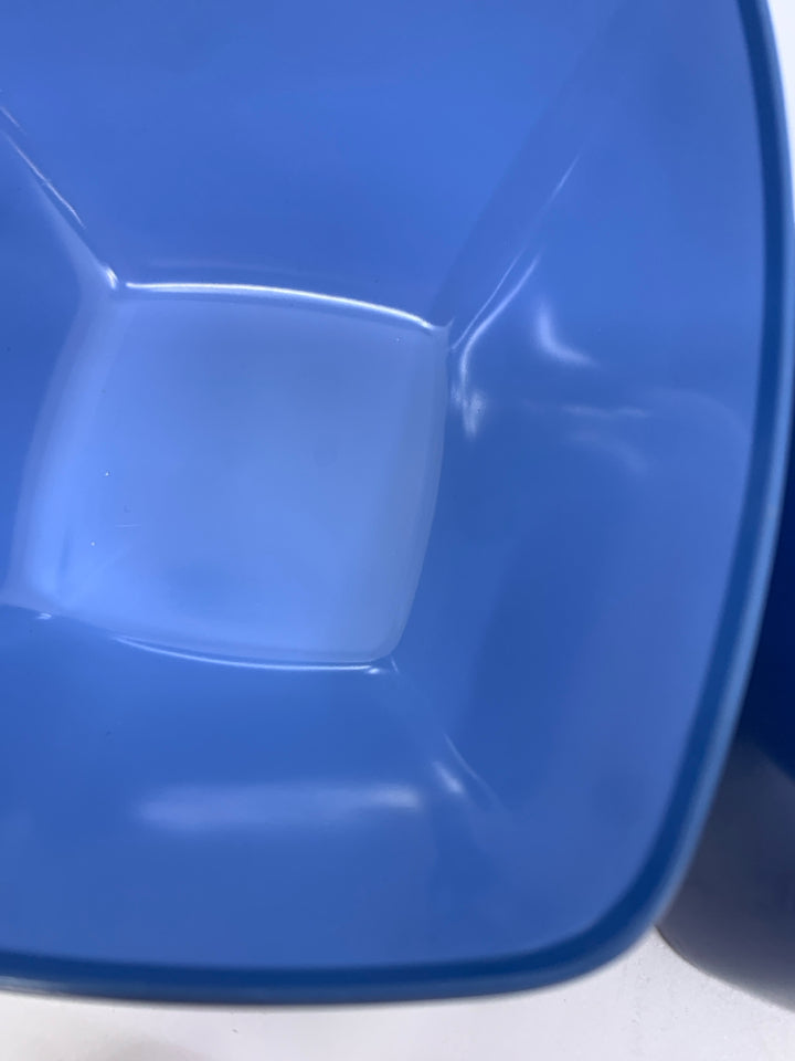 2 BLUE MELAMINE SNACK BOWLS.