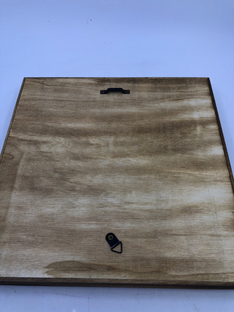 WOOD SHADOW BOX W/ MUSIC NOTE FLOWER WALL ART.