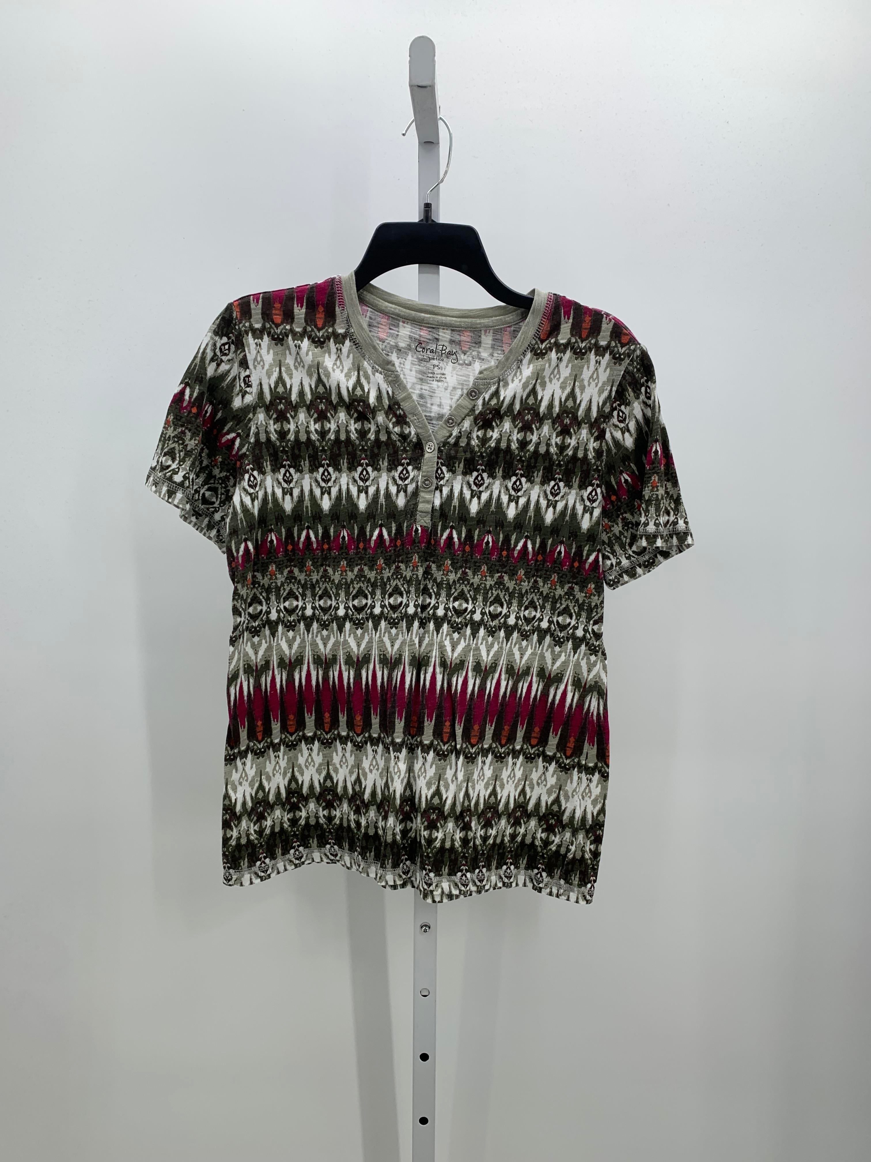 Coral Bay Size Small Petite Petite Short Sleeve Shirt