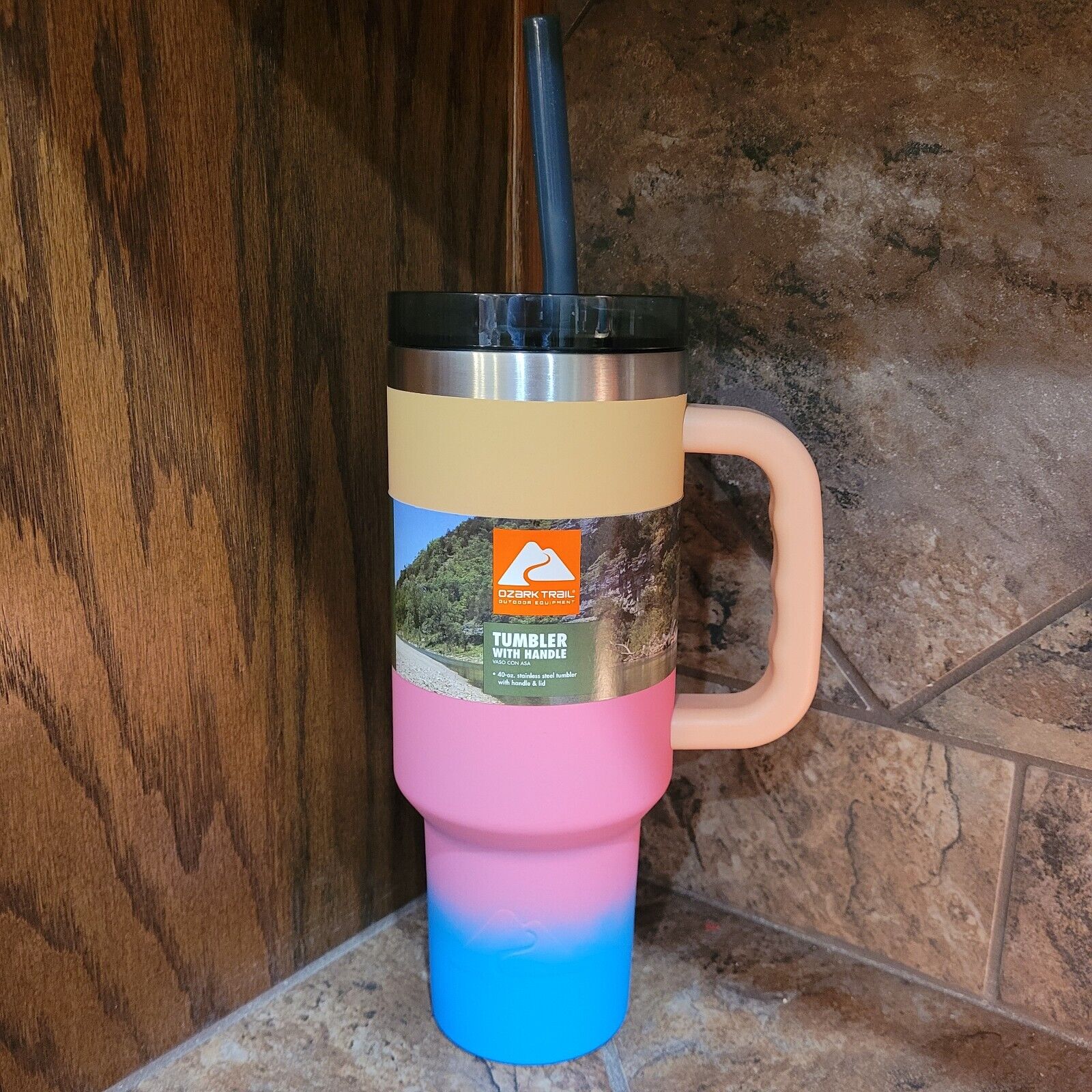 Ozark Trail 40 Oz Vacuum Insulated Stainless Steel Tumbler Gradient -