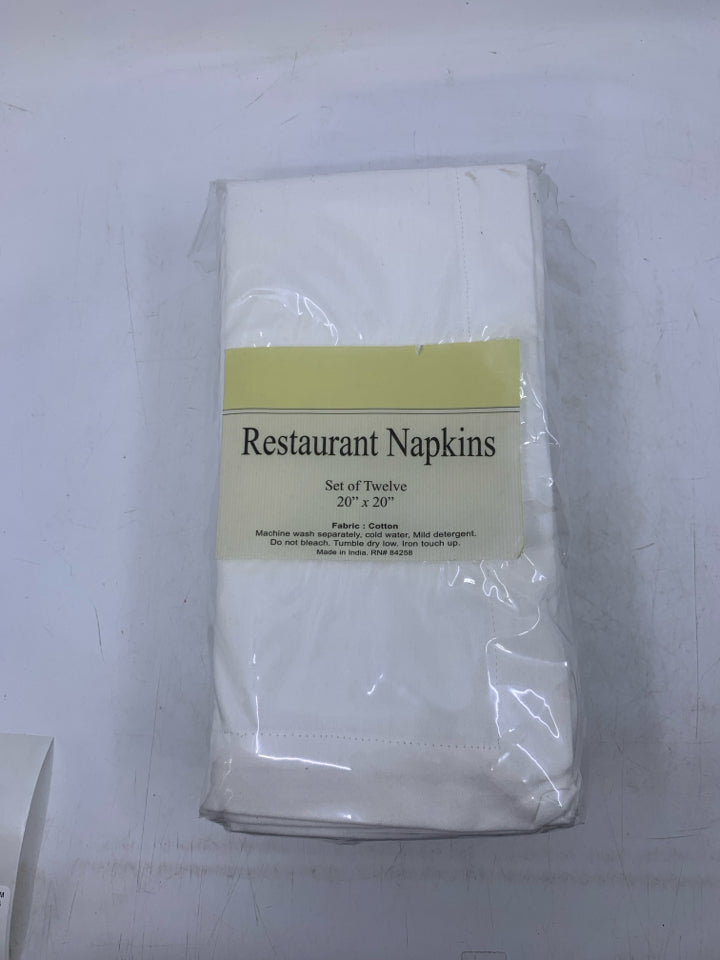 12 RESTAURANT NAPKINS.