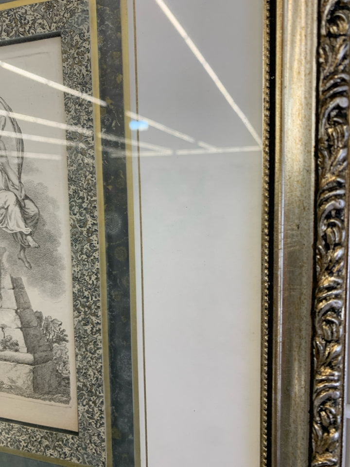 SILHOUETTE PORTRAIT IN SILVER FRAME.