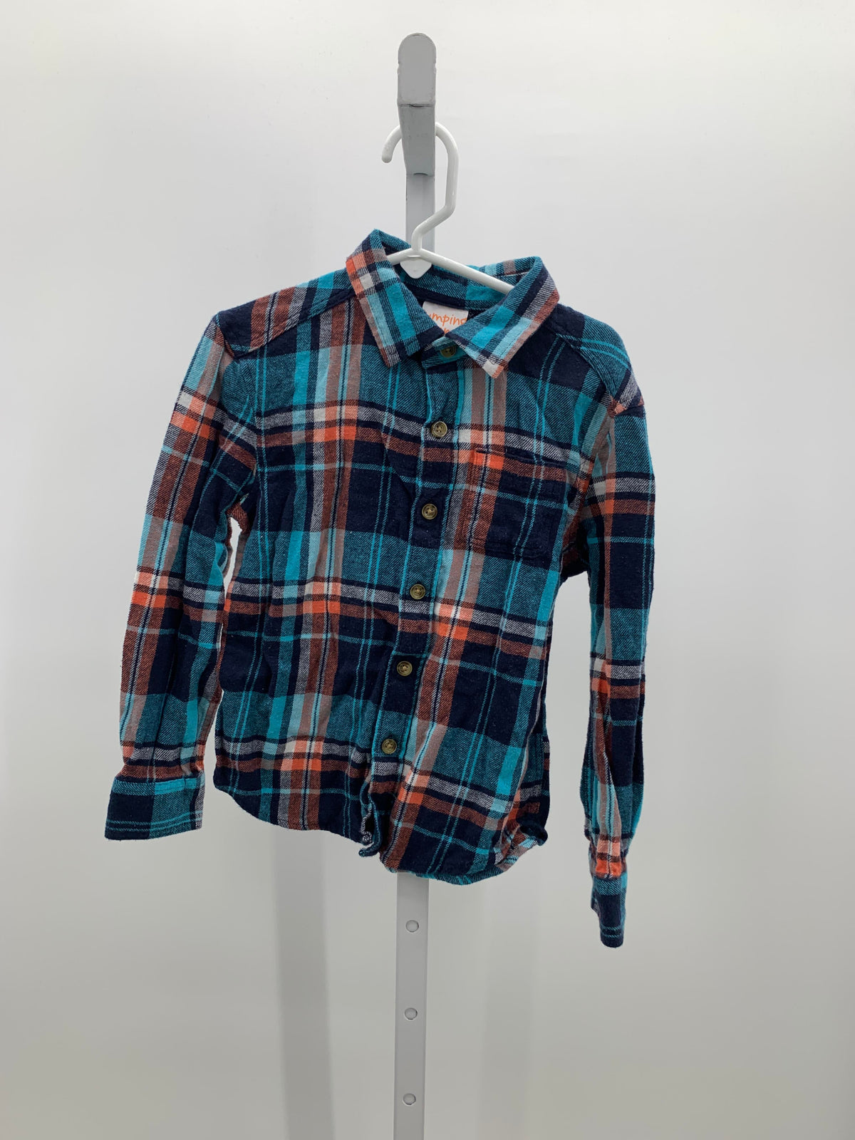 TEAL/ NAVY FLANNEL BUTTON DOWN