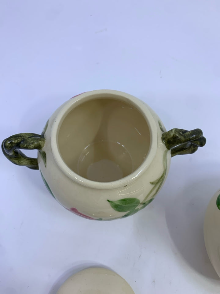 VTG PINK FLOWER CREAM & SUGAR SET FRANCISCAN.