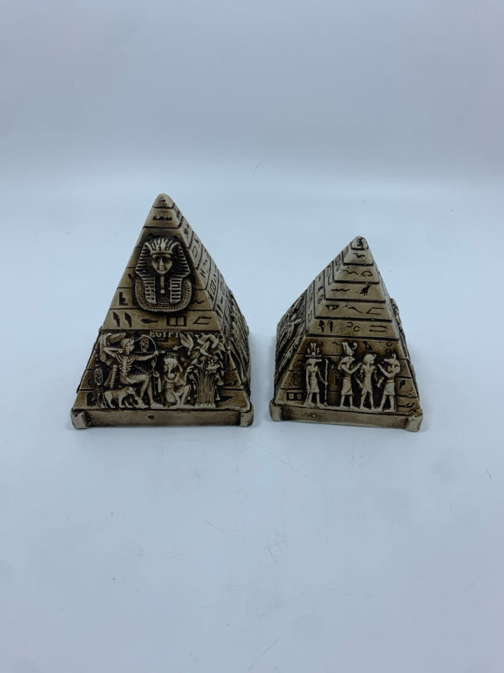 2PC EGYPTIAN PYRAMID STATUES.