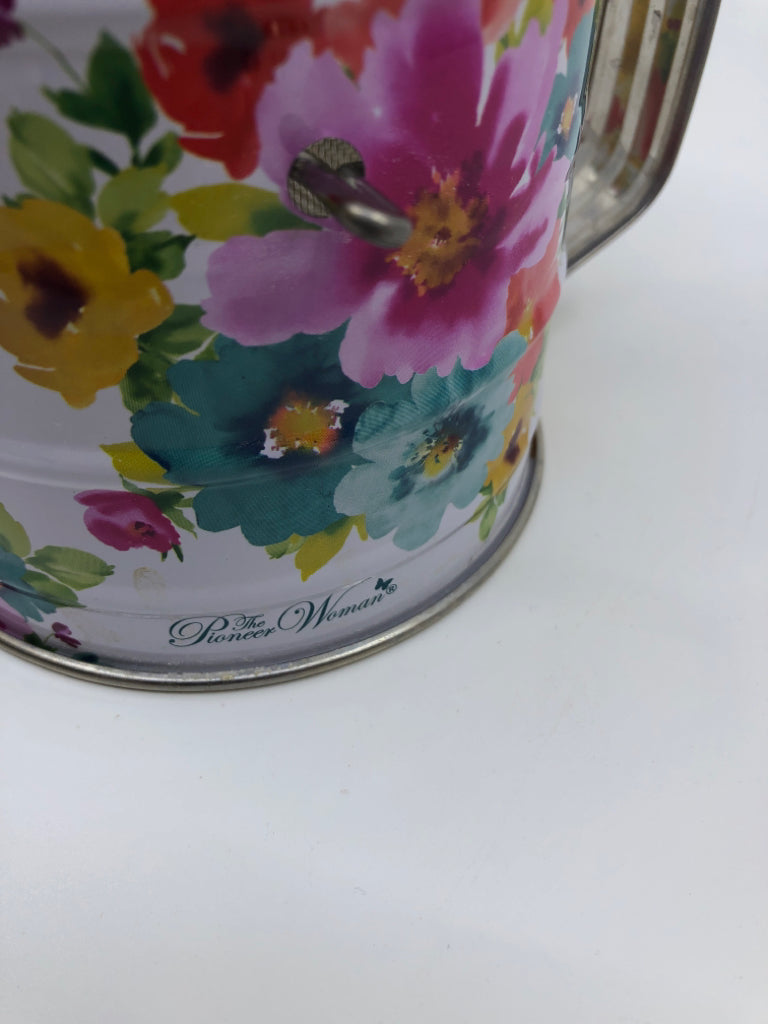 BLUE AND PURPLE FLORAL SIFTER-PIONEER WOMAN.