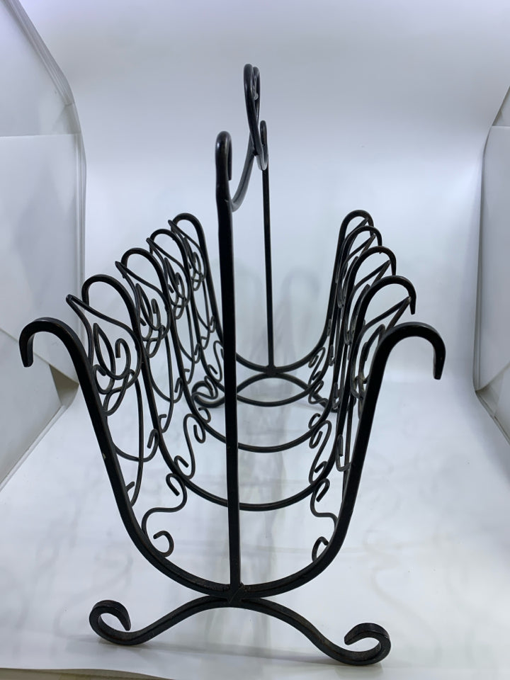 METAL SCROLL DETAIL MAGAZINE RACK.