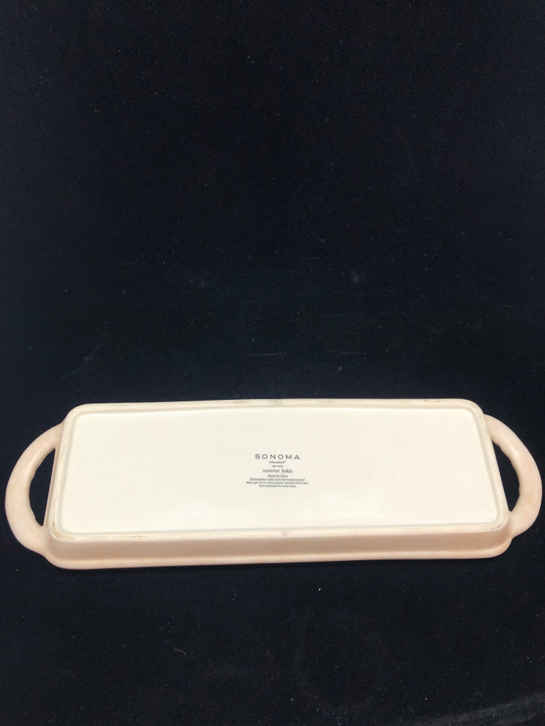 SONOMA FLORAL TAN SERVING TRAY.