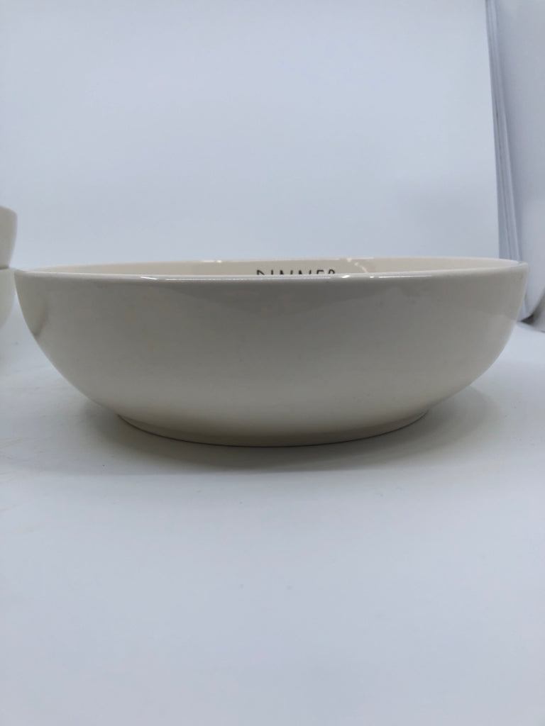 3 FEAST,DINNER,YUM SHALLOW BOWLS.
