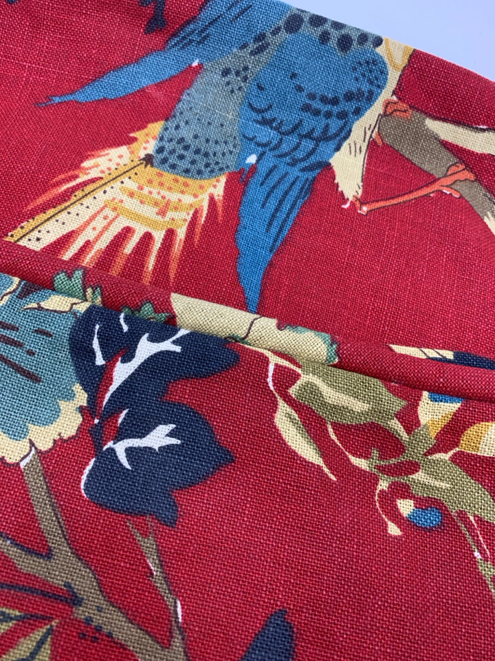 PILLOW COVER W/BIRDS & FLORAL MOTIF.