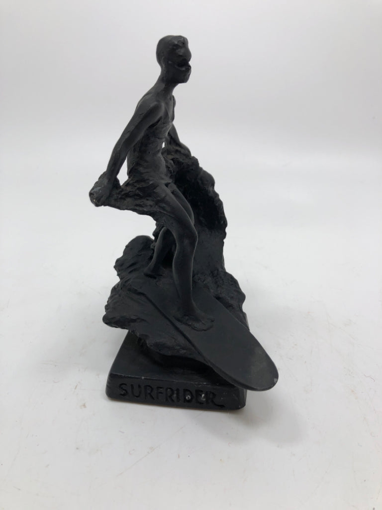 BLACK METAL HAWAII SURFER FIGURE.