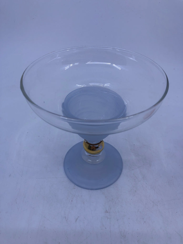 6 VTG COLORFUL SHORT COCKTAIL GLASSES-PINK, YELLOW, BLUE.