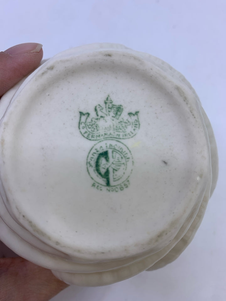 IVORY BOWL EMBOSSED DETAIL- BELLEEK.