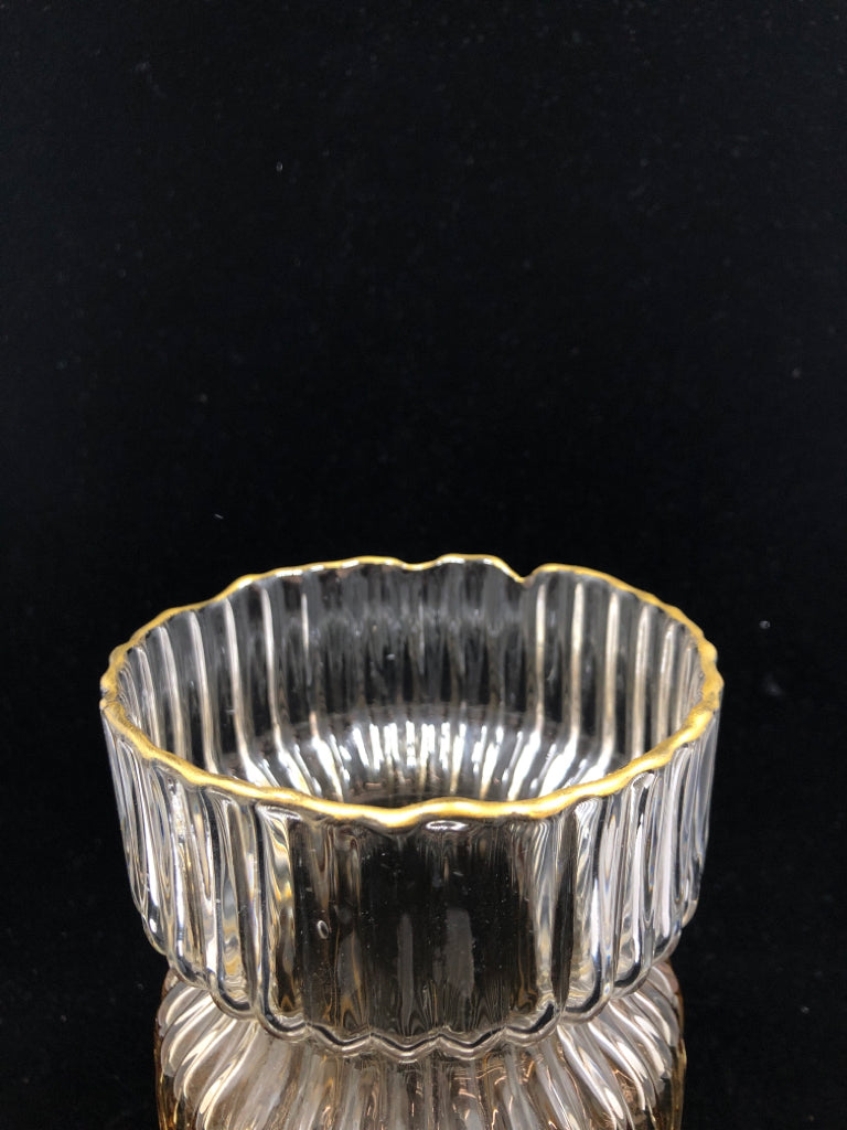GOLD OMBRE GLASS VASE.
