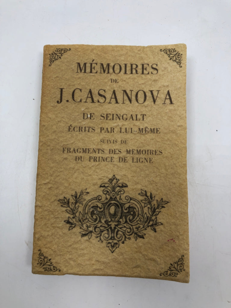 MEMOIRES DE J CASANOVA DECORATIVE DISTRESSED BLANK NOTEBOOK.