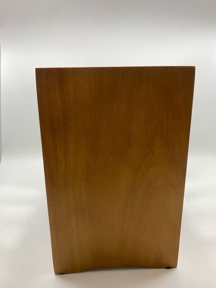 WOOD DESKTOP LETTER ORGANIZER W/2 METAL DRAWERS.