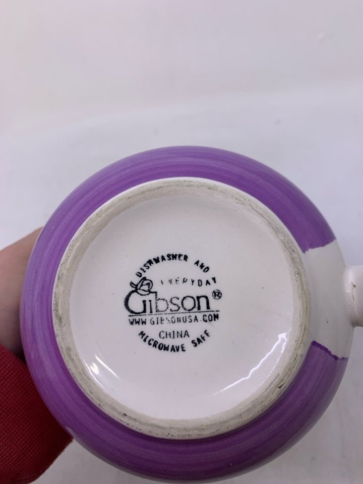 PURPLE BLUE FLOWERS SOUP MUG.