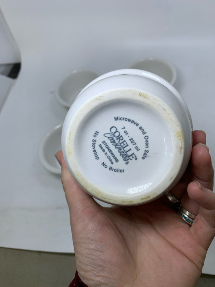 4 FRUIT PRINTED SPICE BOWLS.