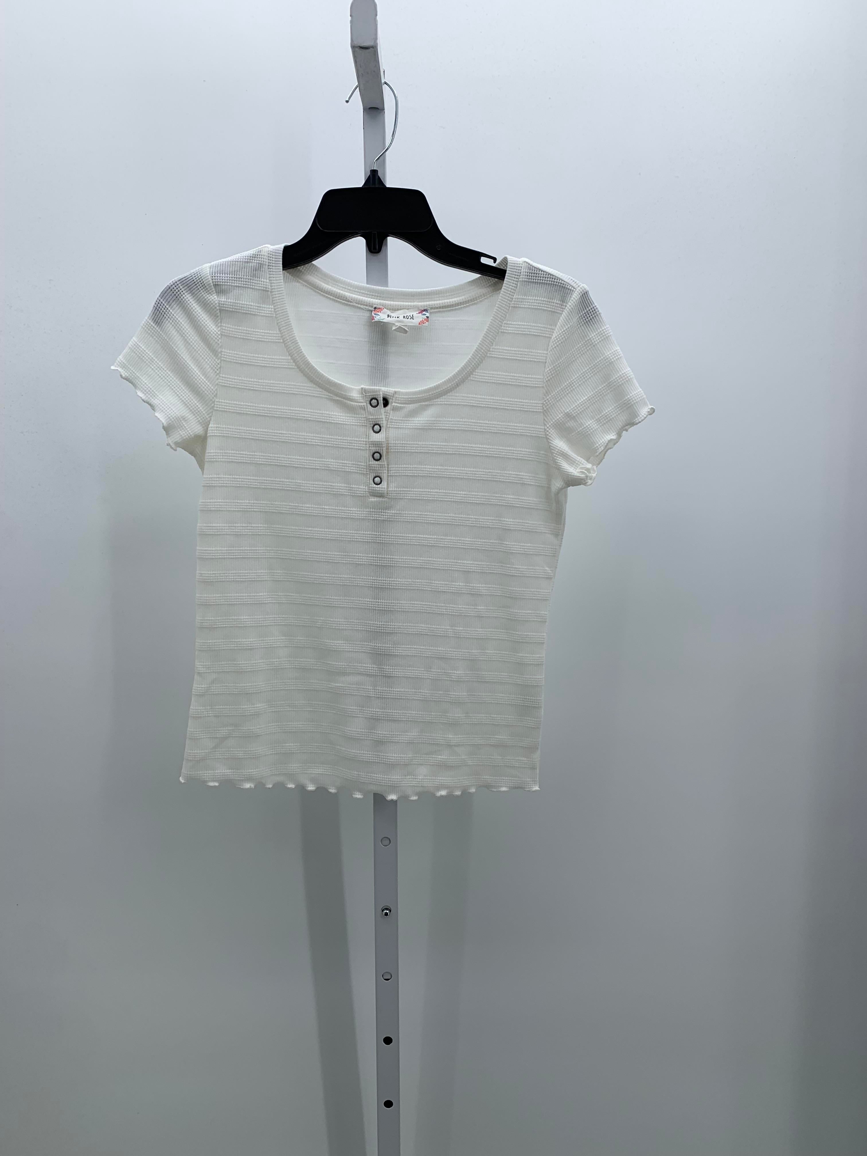 Pink Rose Size Small Juniors Short Sleeve Shirt