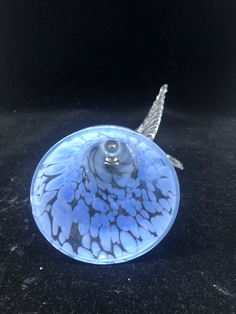 LIGHT BLUE GLASS ANGEL.