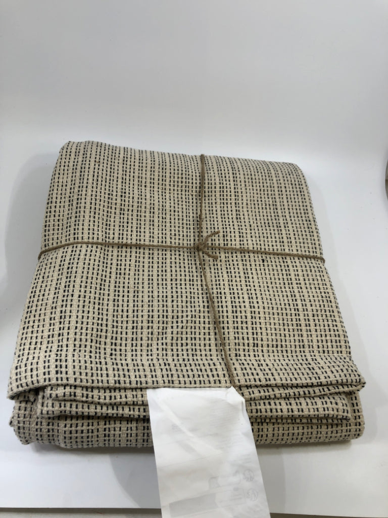 NWT STITCHED IKEA BLACK & CREAM RUG.