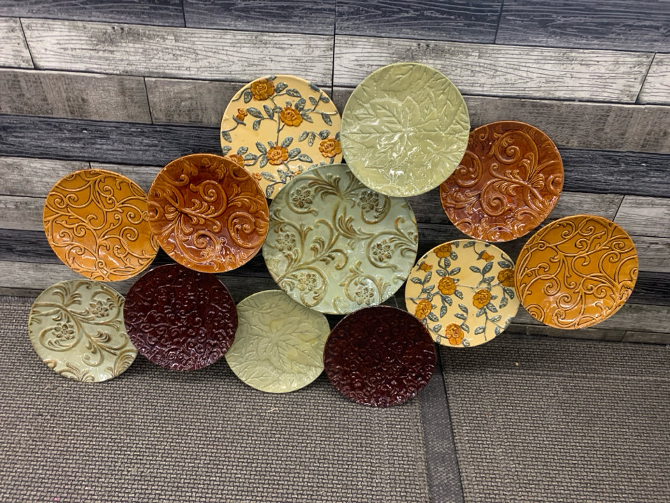 DARK BROWN CIRCLE PATTERN WALL HANGING.
