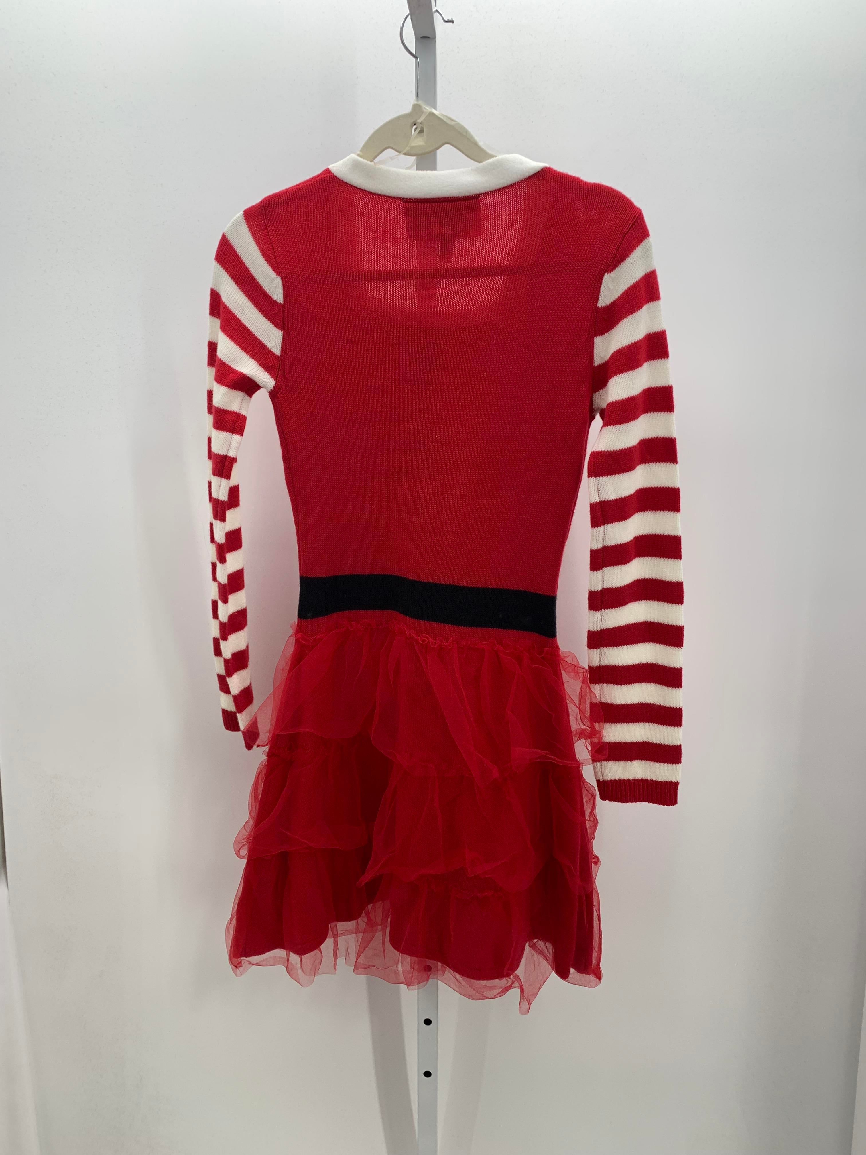 LONG SLV SWEATER DRESS WHITE STRIPES.