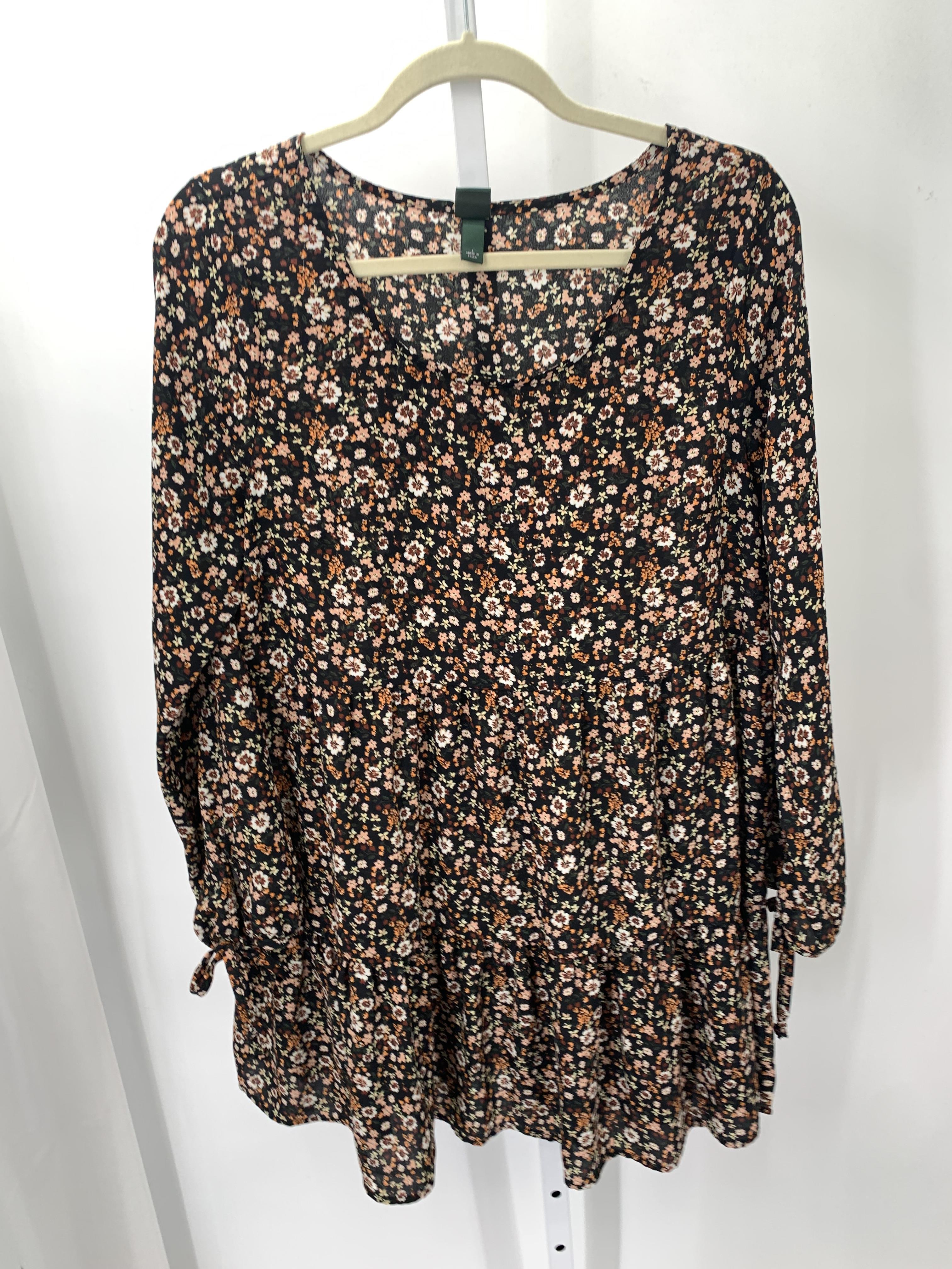 Wild Fable Size Large Juniors Long Sleeve Dress