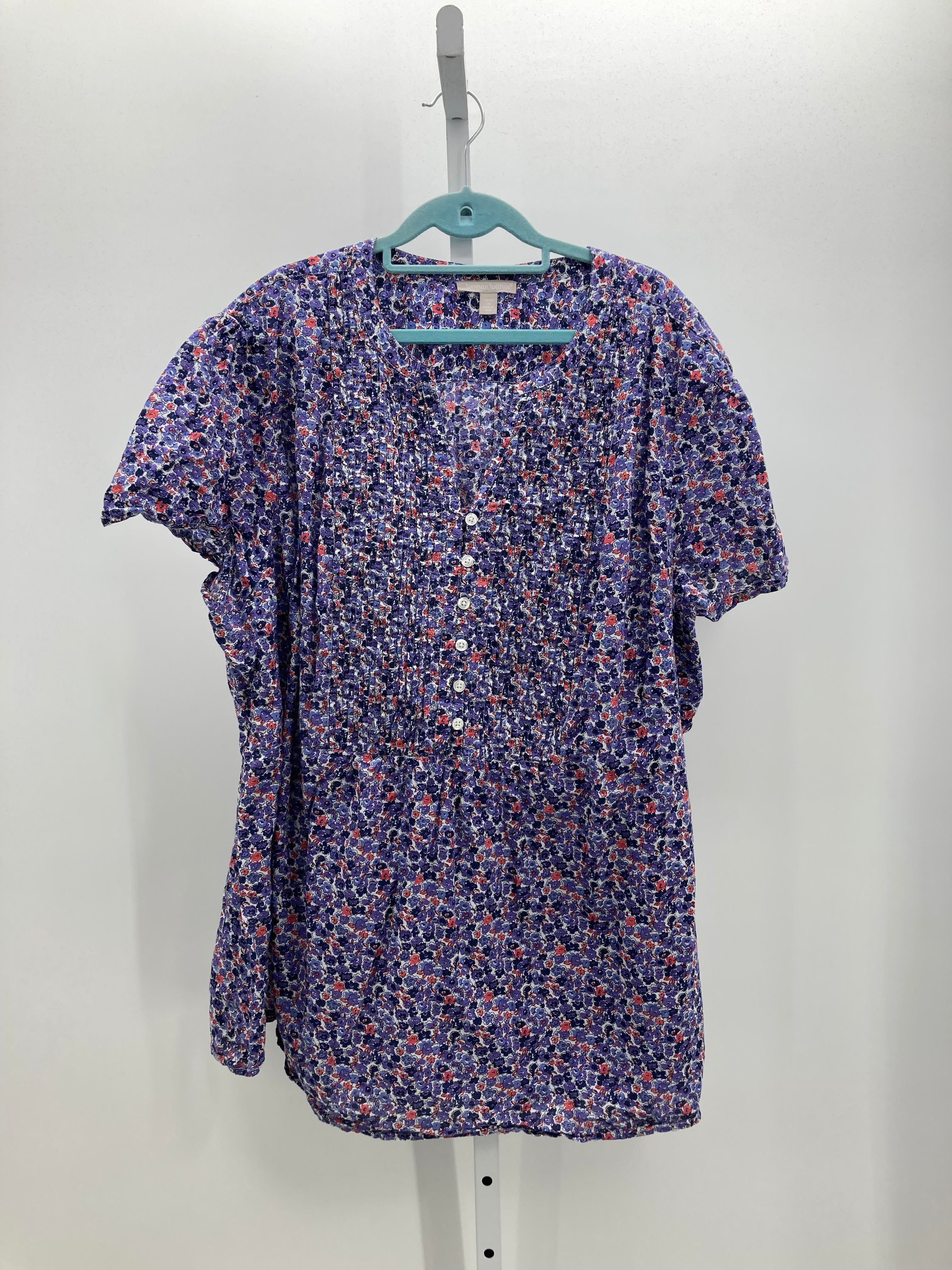 Woman Within Size 3X Womens Short Sleeve Shirt