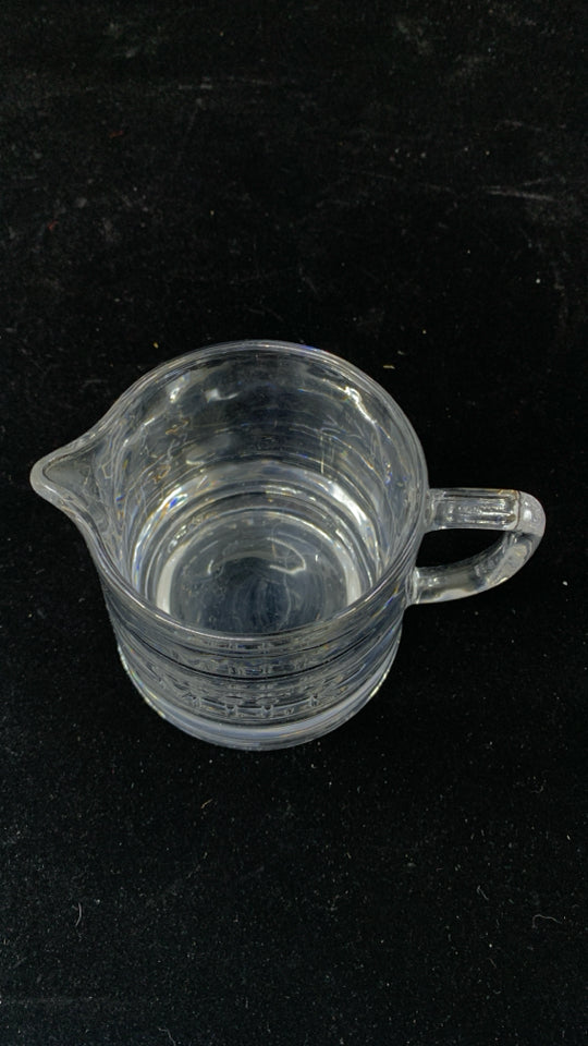 CLEAR GLASS MILK EMBOSSED CREAMER.