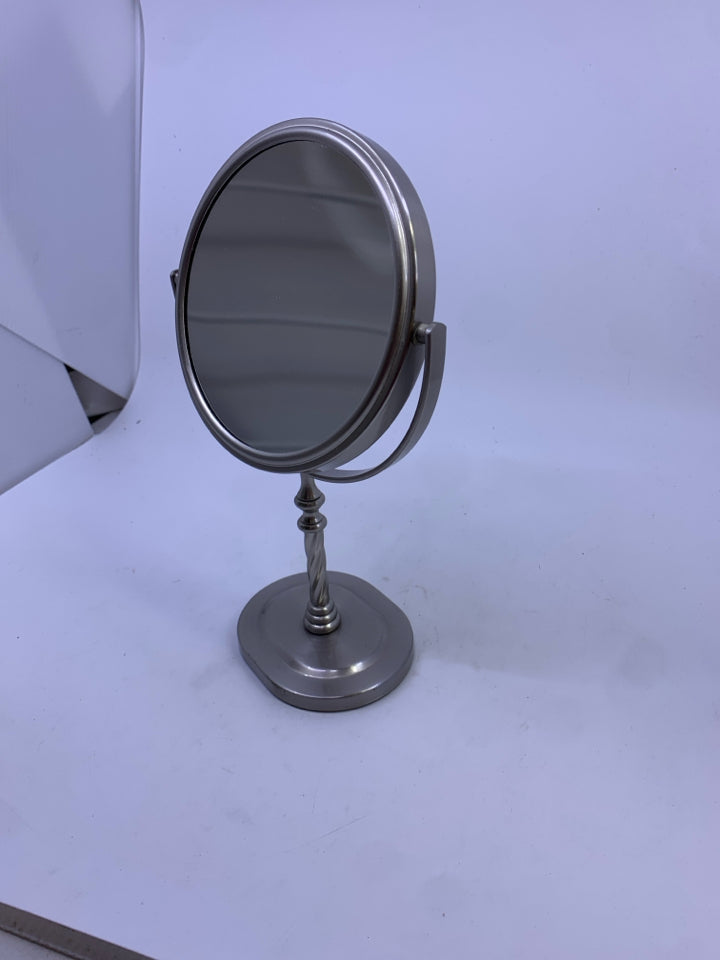 SILVER METAL COUNTER MIRROR.