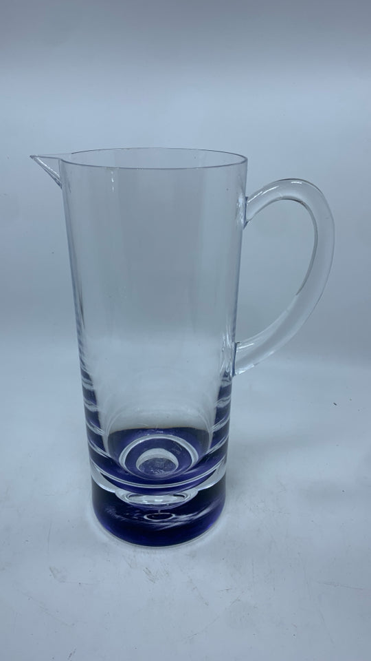CLEAR BLUE RESIN PITCHER.