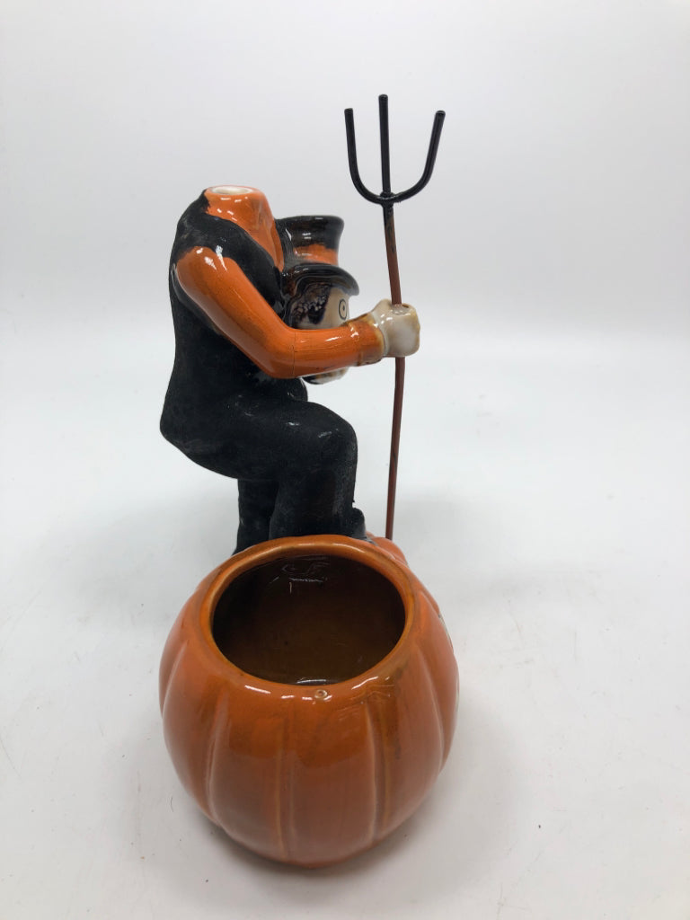 VOTIVE CANDLE HOLDER BONEY BUNCH HEADLESS PUMPKIN-YANKEE CANDLE.