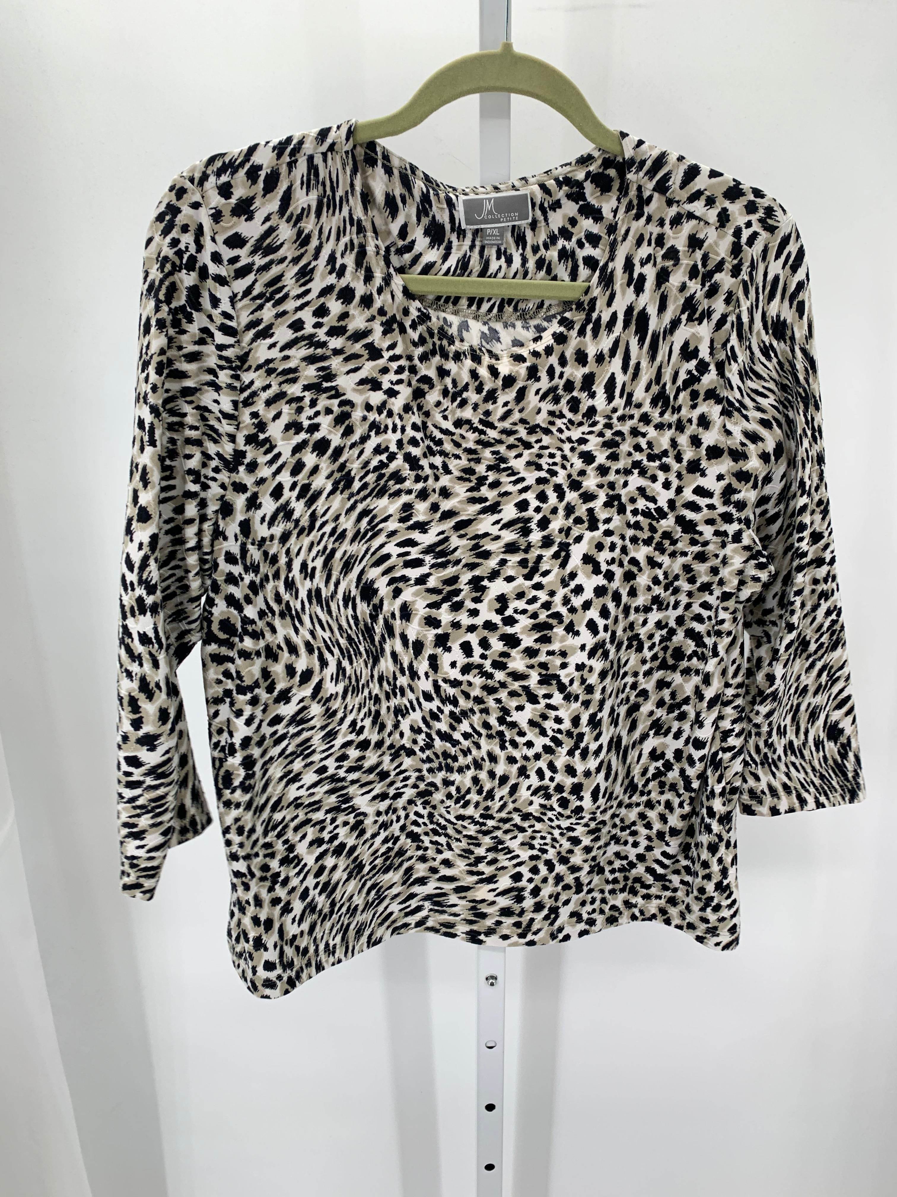JM Collection Size X Large Petite Petite 3/4 Sleeve Shirt