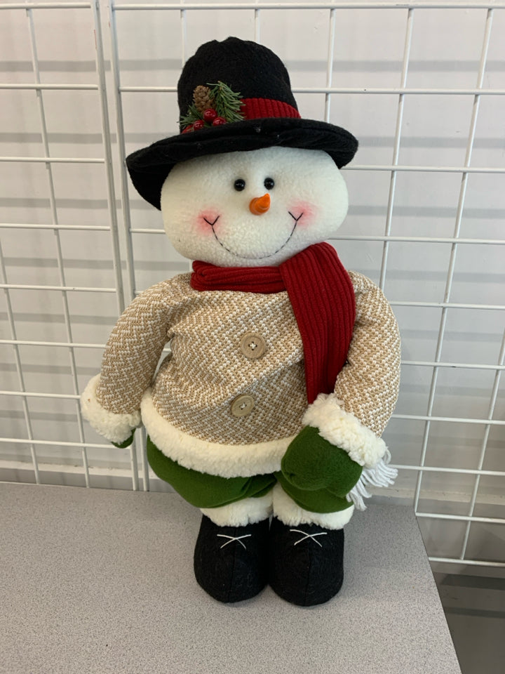 PLUSH STANDING SNOWMAN.