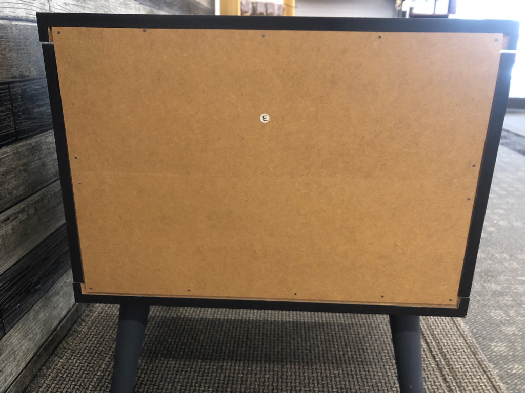 NAVY NIGHTSTAND W/2 DRAWERS.