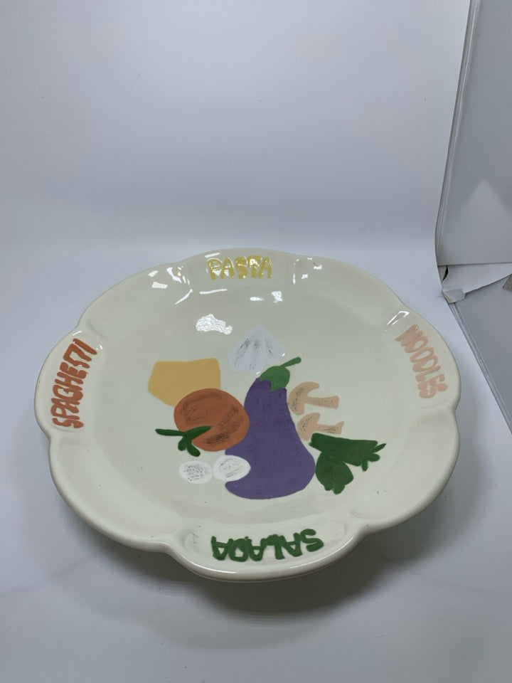 LARGE PASTA BOWL W/ EMBOSSED FRUIT.
