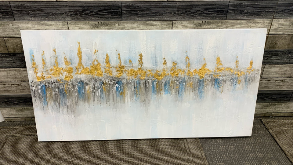 GOLD TEXTURE ABSTRACT CANVAS PAINTING.