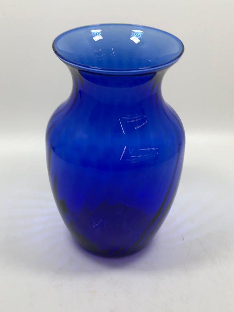 BLUE GLASS VASE.