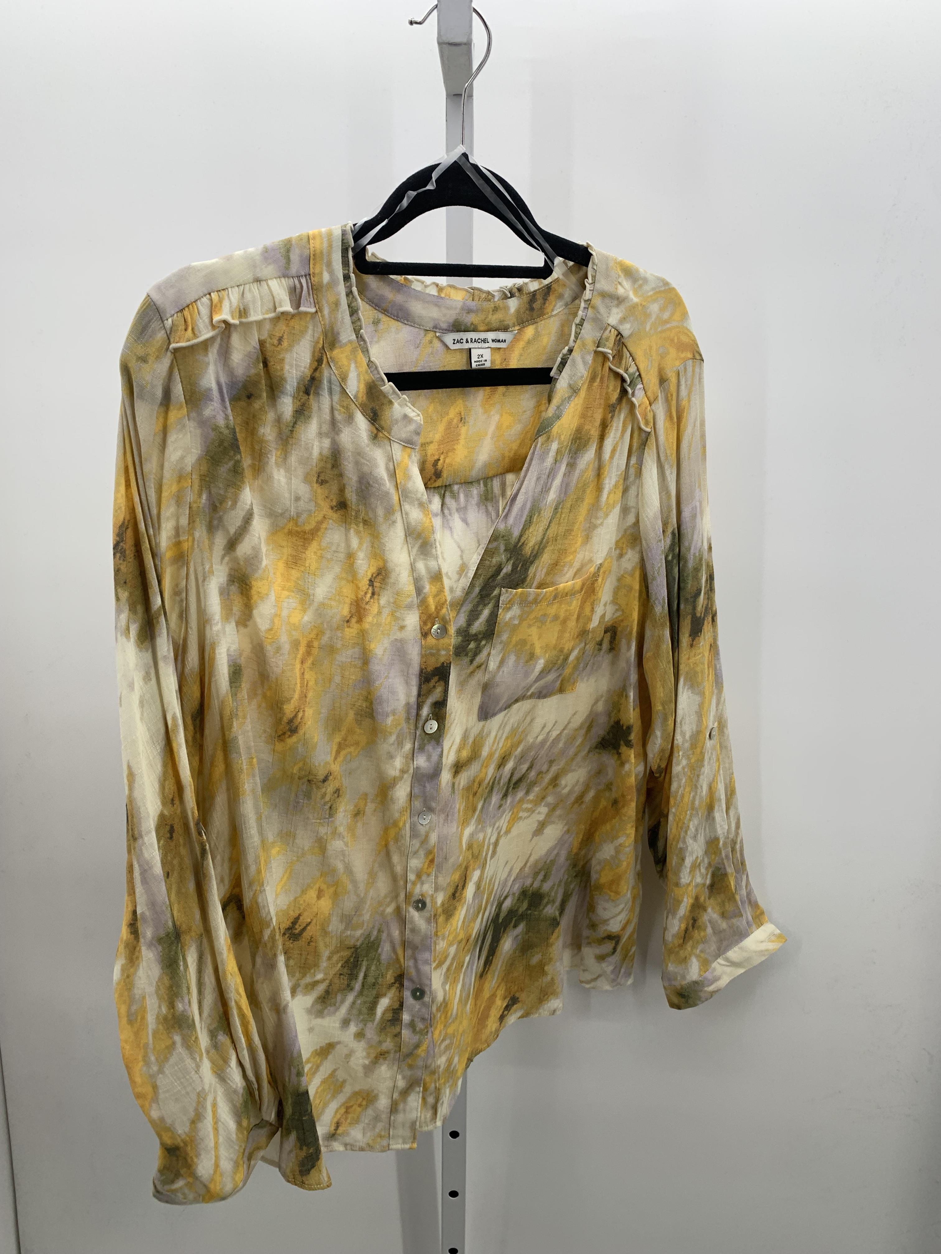 Zac & Rachel Size 2X Womens Long Sleeve Shirt