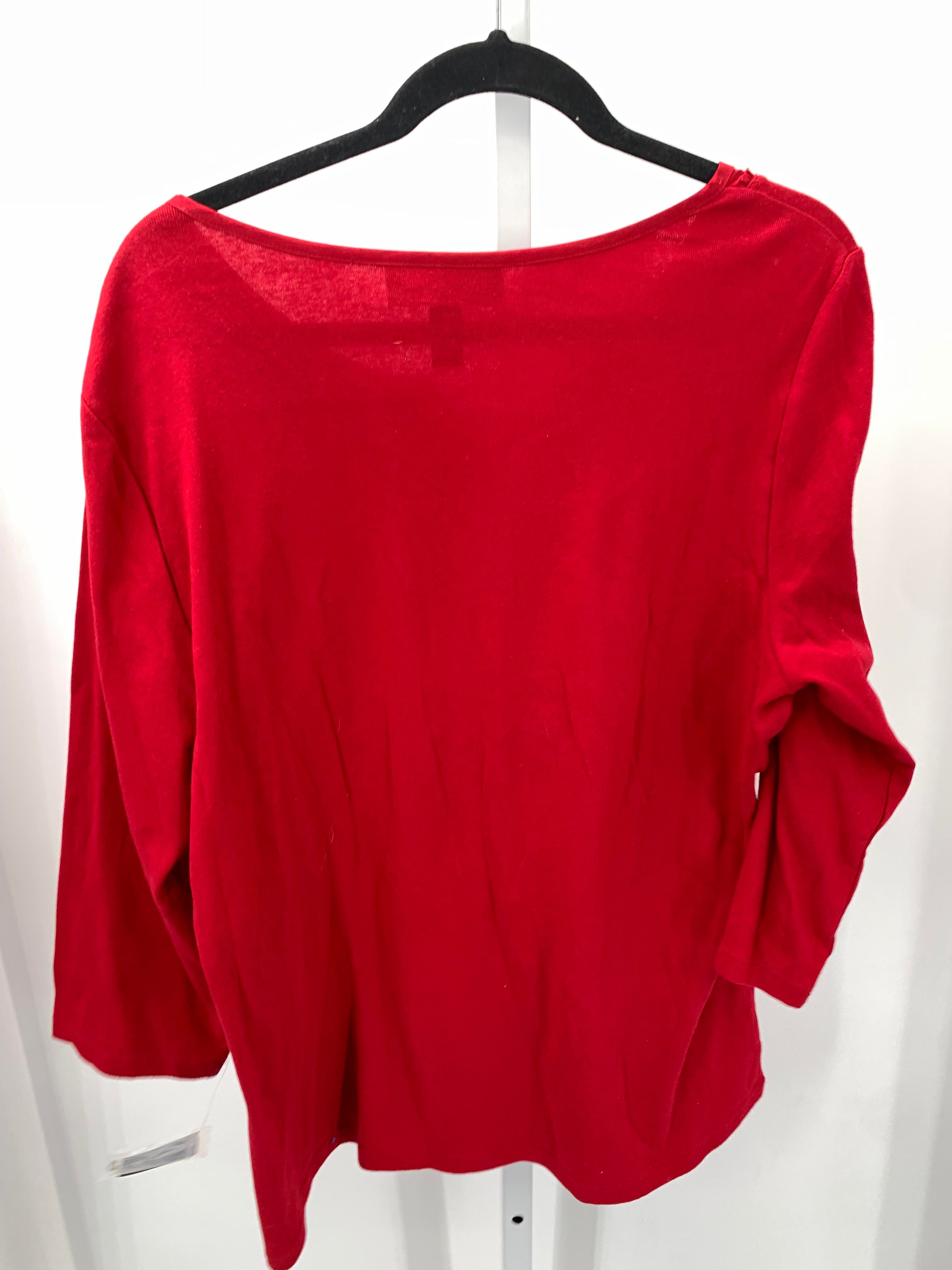 Karen Scott Size 1X Womens 3/4 Sleeve Shirt