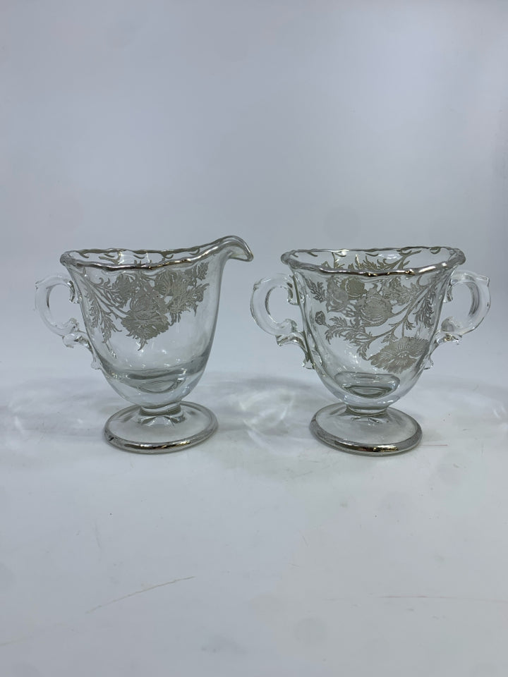 2PC VTG SILVER CITY SUGAR CREAMER SET.