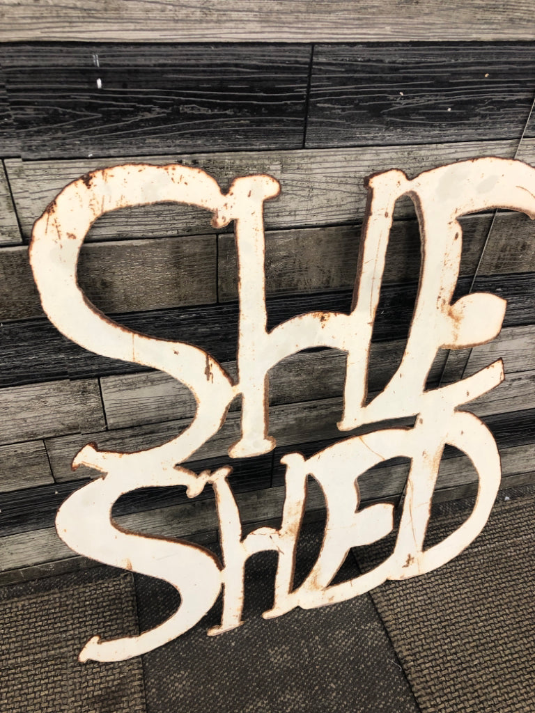 SHE SHED RUSTIC METAL SIGN.