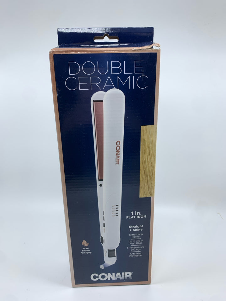 NIB DOUBLE CERAMIC HAIR FLAT IRON.