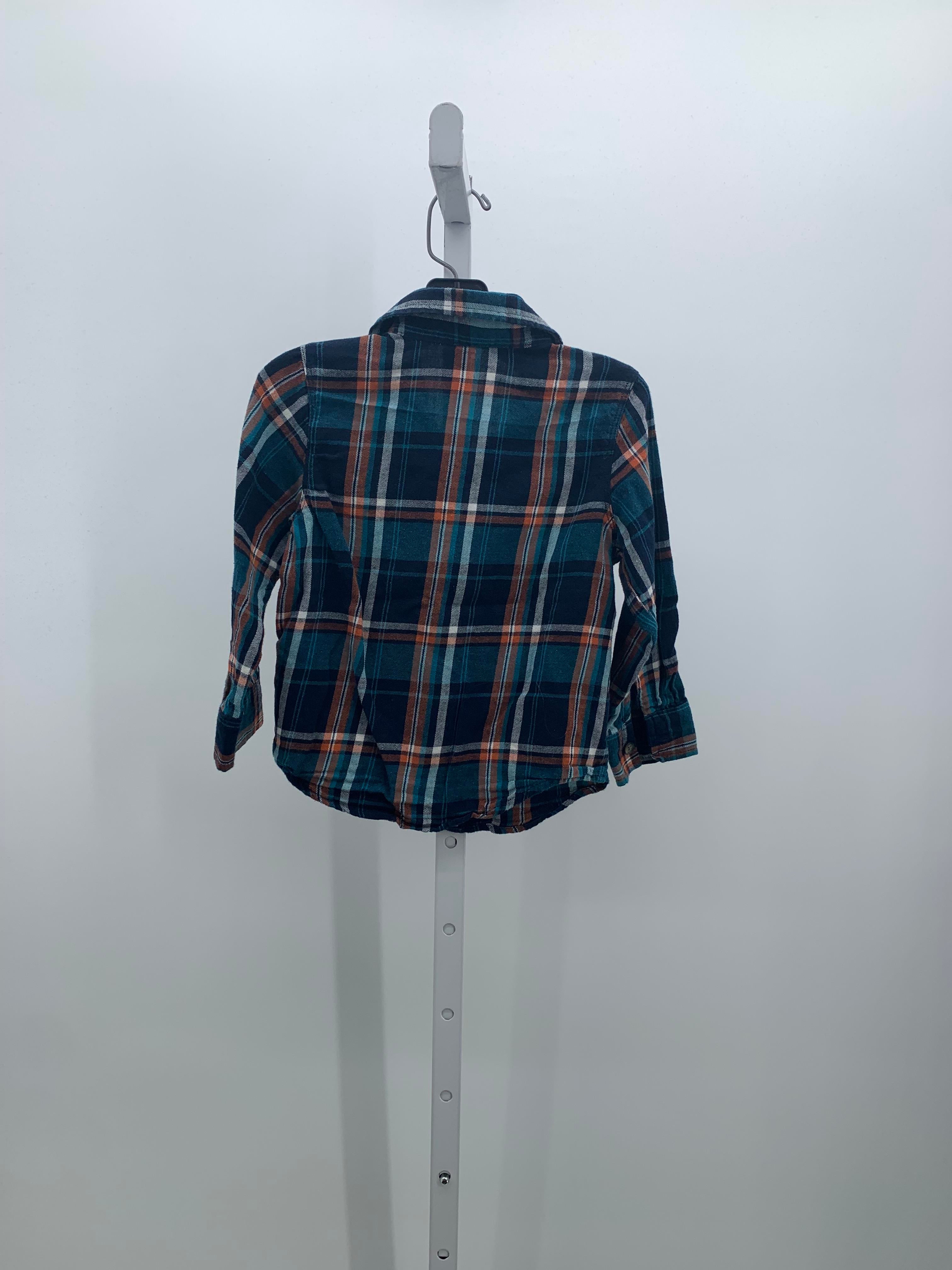NAVY/ ORANGE PLAID BUTTON DOWN
