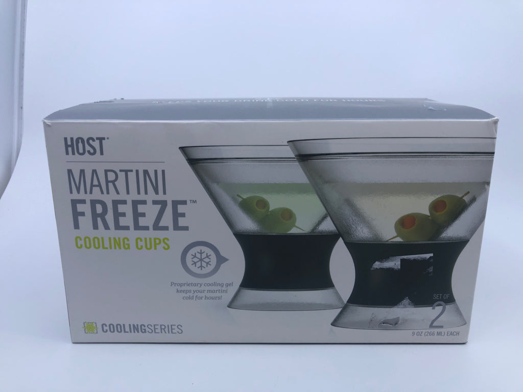 2 NIB MARTINI FREEZE PLASTIC GLASSES