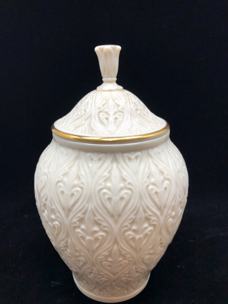 KISMET GOLD COVERED GINGER JAR CANDY JAR.