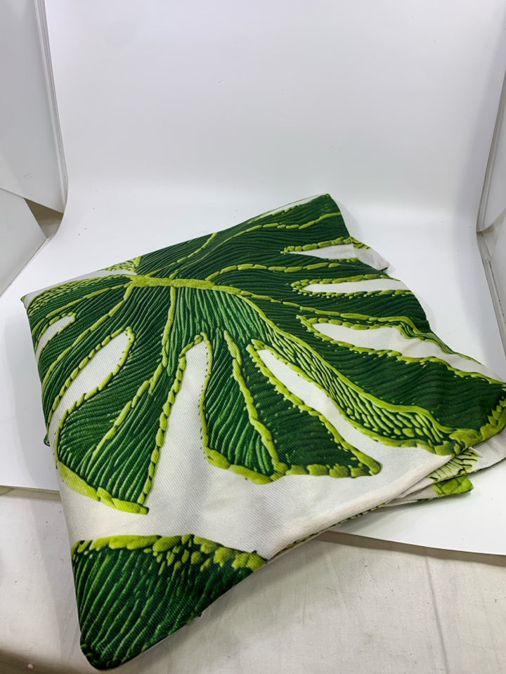 LARGE PILLOW CASE W/PLANT&LEAF DESIGN.