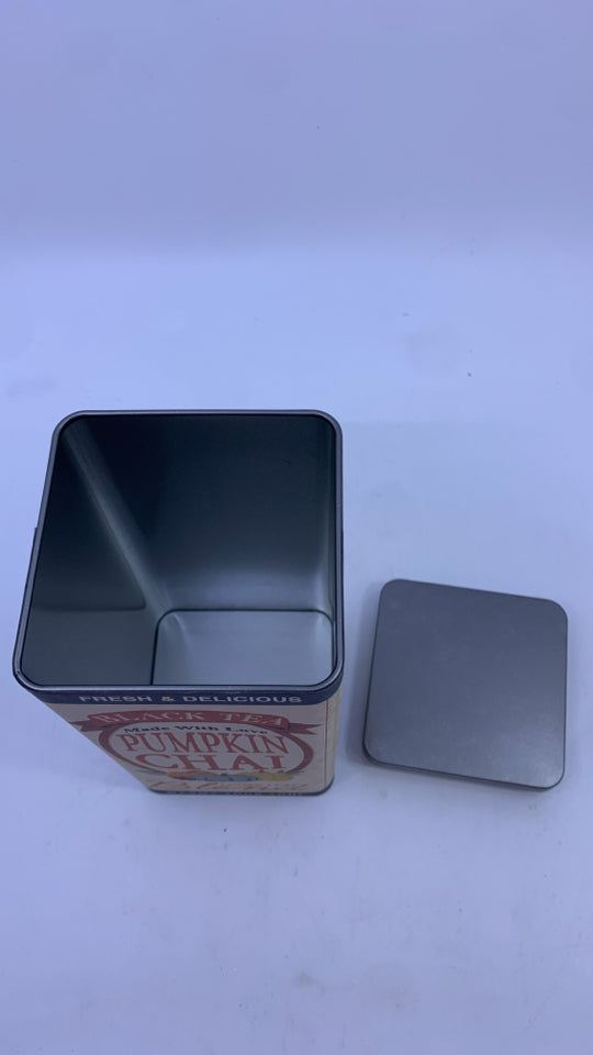 RECTANGLE PUMPKIN CHAI METAL TIN.