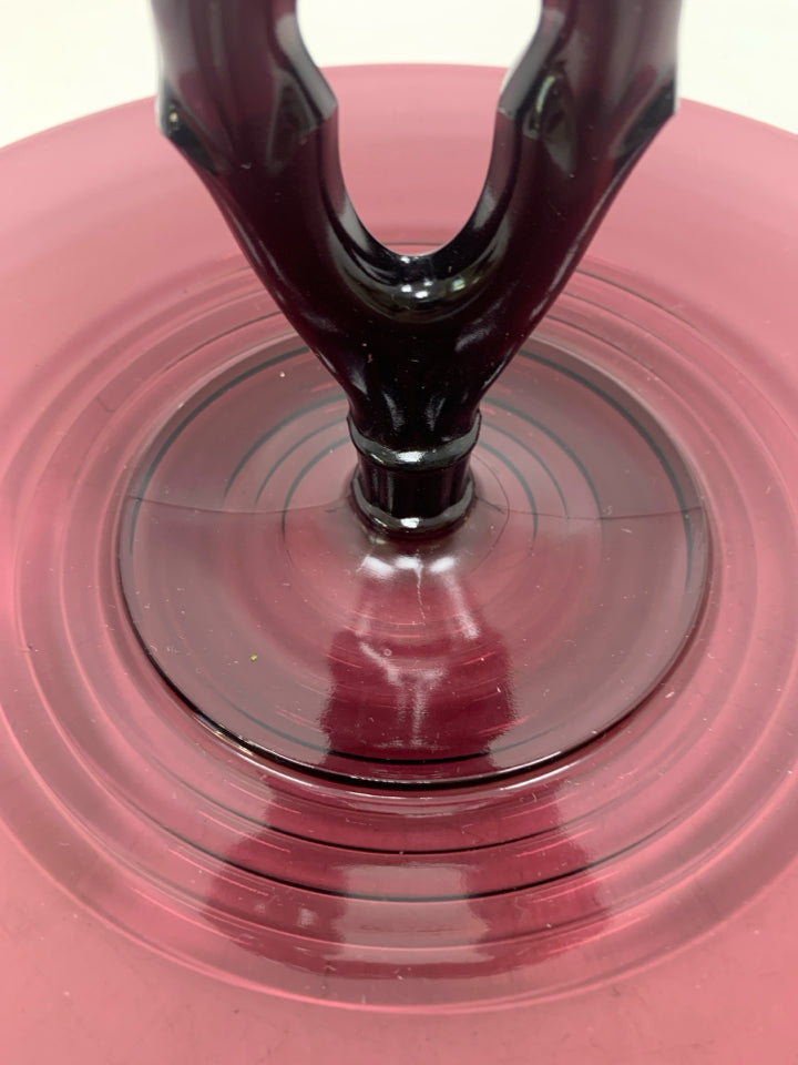 VTG PURPLE GLASS TIDBIT TRAY.